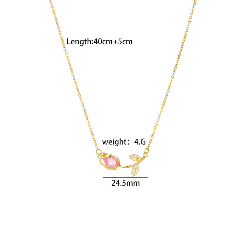 Tulip Flower Necklace For Women