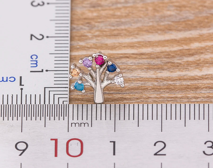 Nidin Luxury Female Crystal Zircon Stone Earrings Fashion Copper CZ Rainbow Jewelry Romantic Boho Stud Earrings For Women Girls