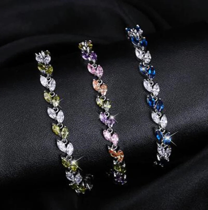 Exquisite Shining Rhinestone Zirconia Geometric Tennis Bracelet Women Fashion Trend Dinner Party Jewelry Girls Gift