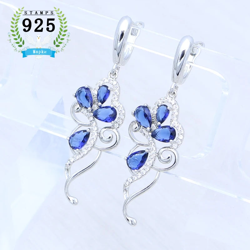 Amethyst Earrings Plant Flower Shape 925 Sterling Silver Earrings Elegant Jewelry for Girls Engagement