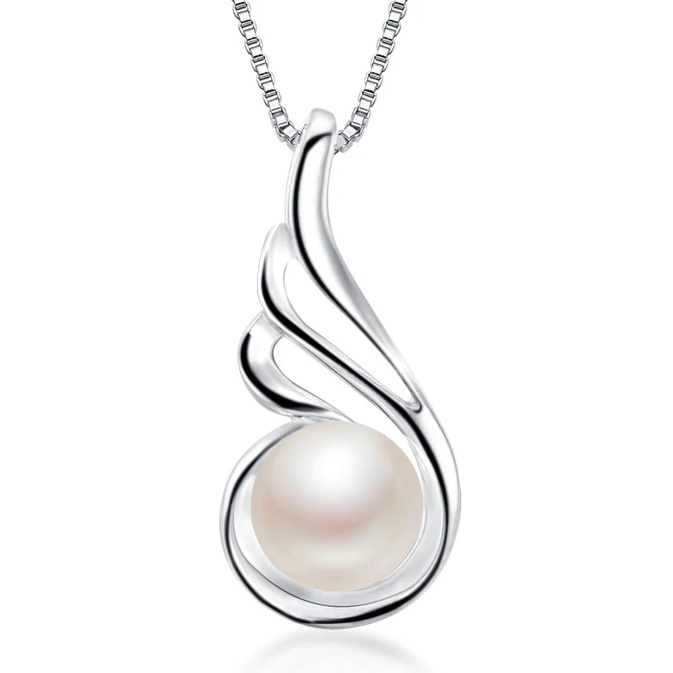 auuev Casual Natural Pearl Jewelry Hot Selling 925 Sterling Silver Zircon Pendant Necklace Party For Women Female fine Jewelry