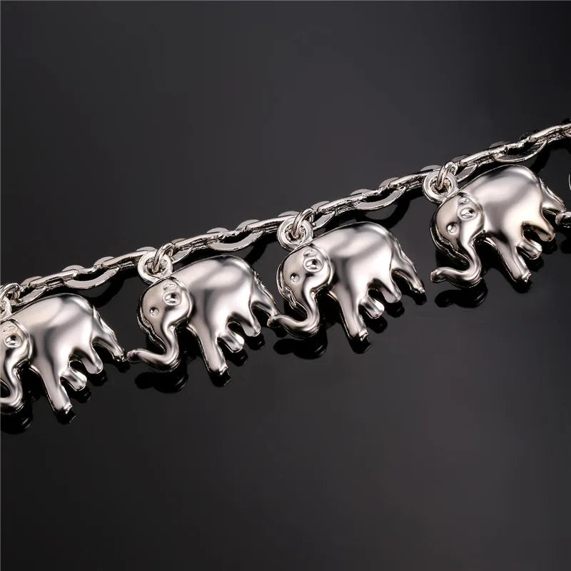 ChainsPro Anklet Summer Jewelry Foot Bracelet Silver Color Little Elephant Anklet Bracelets For Women Bracelet Cheville