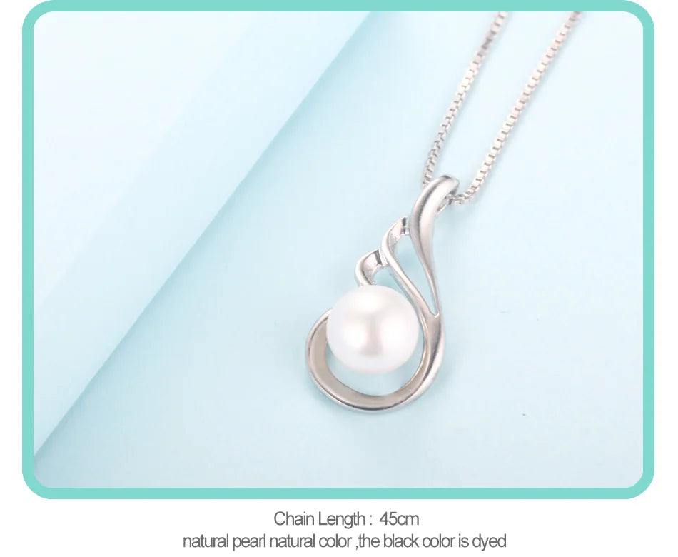 auuev Casual Natural Pearl Jewelry Hot Selling 925 Sterling Silver Zircon Pendant Necklace Party For Women Female fine Jewelry