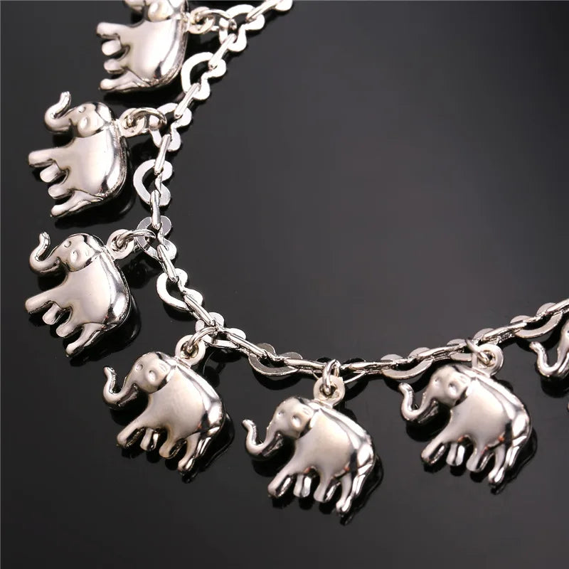 ChainsPro Anklet Summer Jewelry Foot Bracelet Silver Color Little Elephant Anklet Bracelets For Women Bracelet Cheville