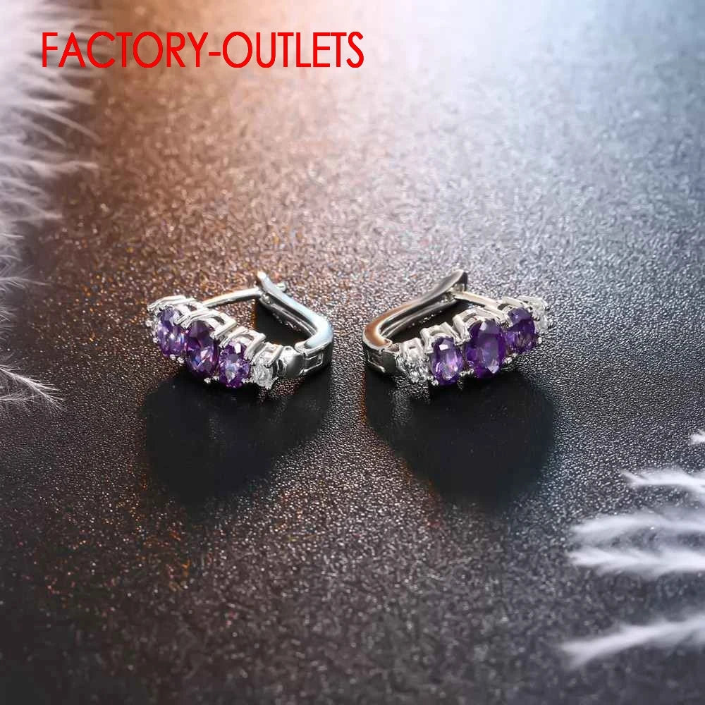 Cubic Color Earrings Zirconia Stone Crystal Masquerade Friendship Accessories Wedding Dance Party 925 Sterling Silver For Women