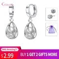 Fashion Simple 925 Sterling Silver Cubic Zircon Hoop Earring for Women Girl Personality Rhinestone Earrings Jewelry Gift