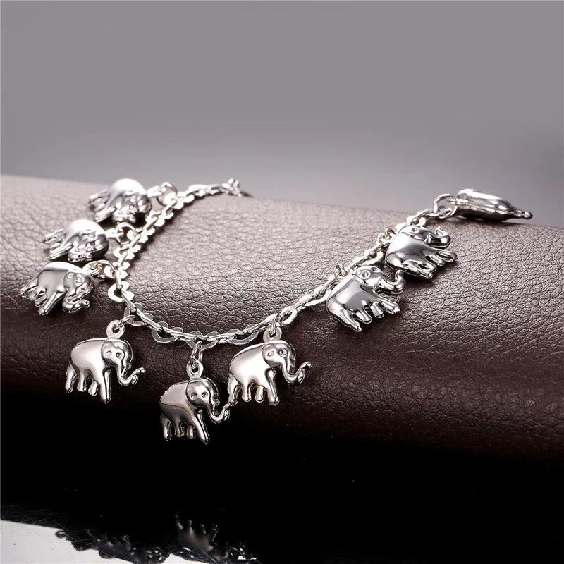 ChainsPro Anklet Summer Jewelry Foot Bracelet Silver Color Little Elephant Anklet Bracelets For Women Bracelet Cheville