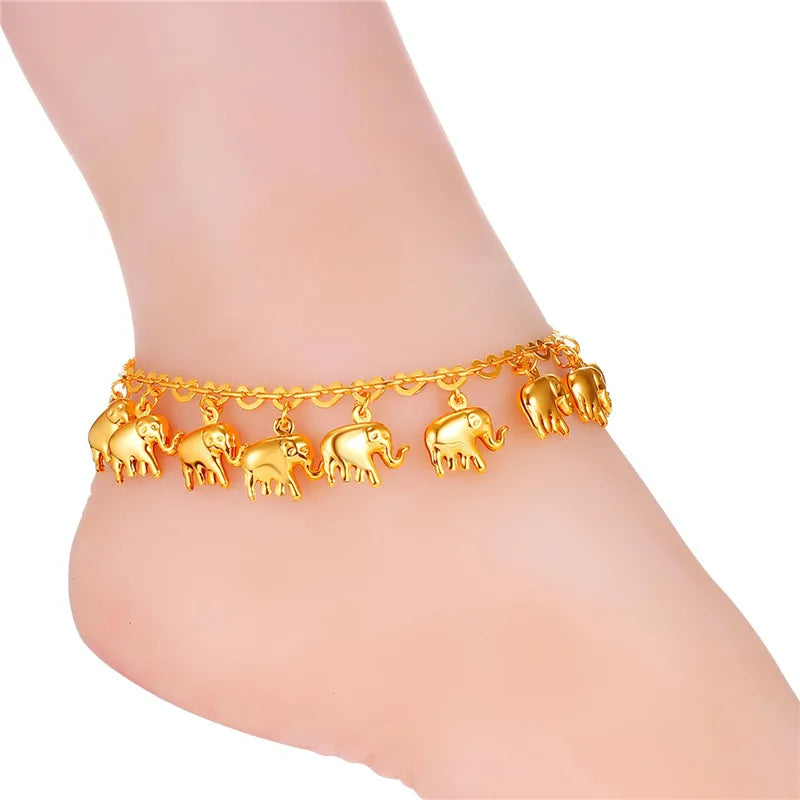 ChainsPro Anklet Summer Jewelry Foot Bracelet Silver Color Little Elephant Anklet Bracelets For Women Bracelet Cheville