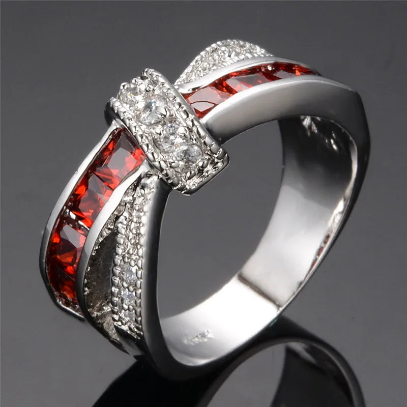 wholesale 925 Sterling silver Ring Beautiful pretty fashion Wedding ring Party White gold color women stone crystal Lady jewelry