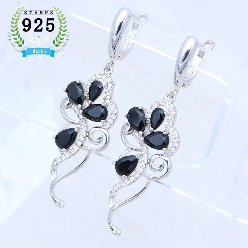 Amethyst Earrings Plant Flower Shape 925 Sterling Silver Earrings Elegant Jewelry for Girls Engagement