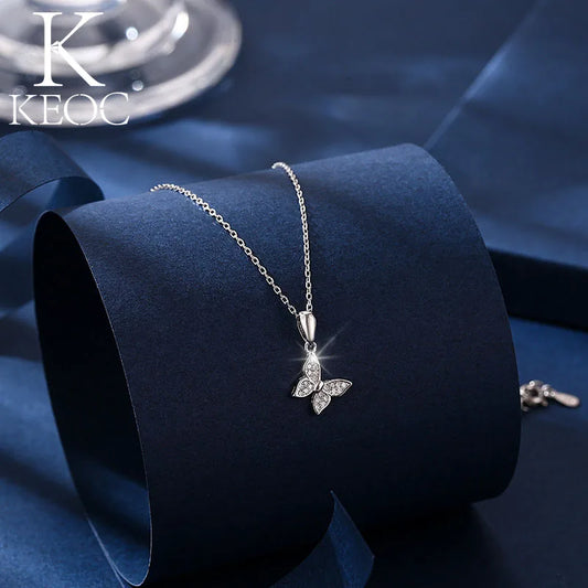 Keoc Cute Butterfly Necklace Accessoires Cadeau Femme Gifts for Women Grunge Fairy Core Jewerly From Body Friends Tv Show 2021