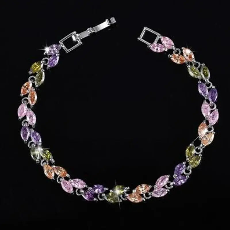 Exquisite Shining Rhinestone Zirconia Geometric Tennis Bracelet Women Fashion Trend Dinner Party Jewelry Girls Gift