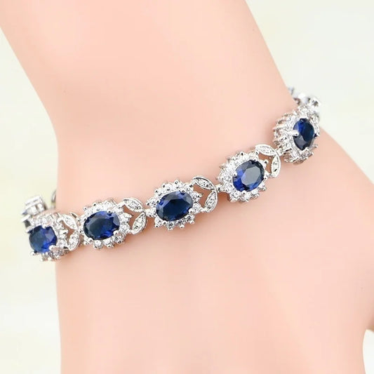 Fashionable and Exquisite Crystal Gemstone Bracelet Temperament Elegant Charm Bracelet Women\\\'s Dinner Party Jewelry Girl Gift