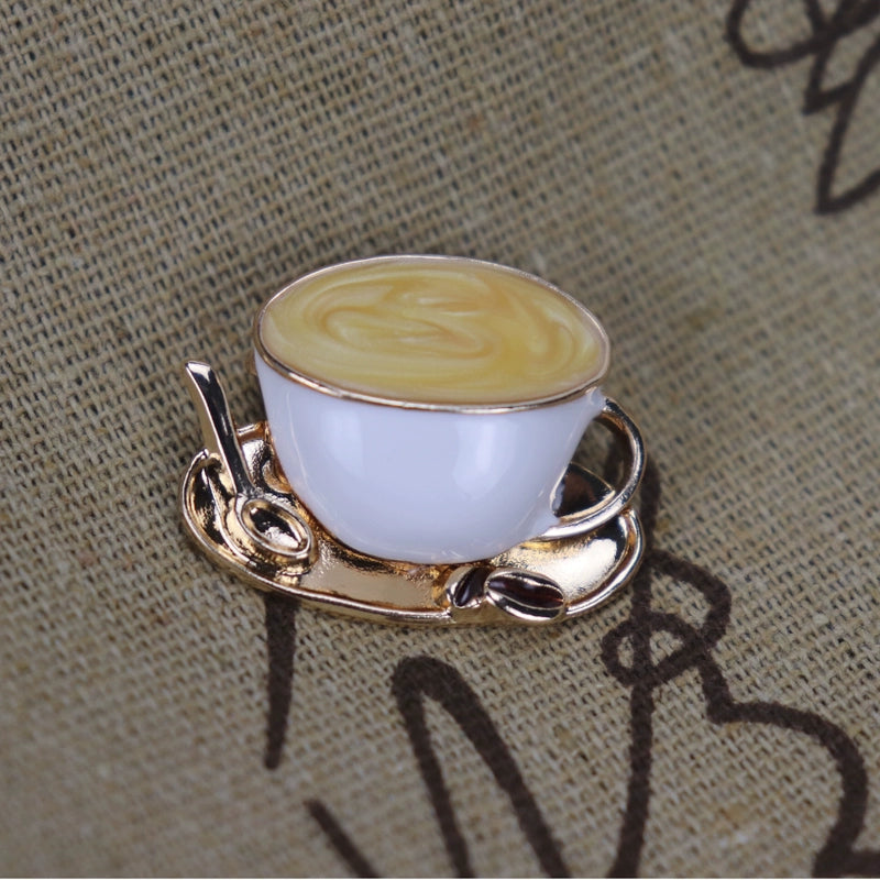 Cross-Border Hot Sale Vintage Coffee Cup Tableware Brooch