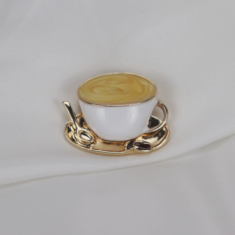 Cross-Border Hot Sale Vintage Coffee Cup Tableware Brooch