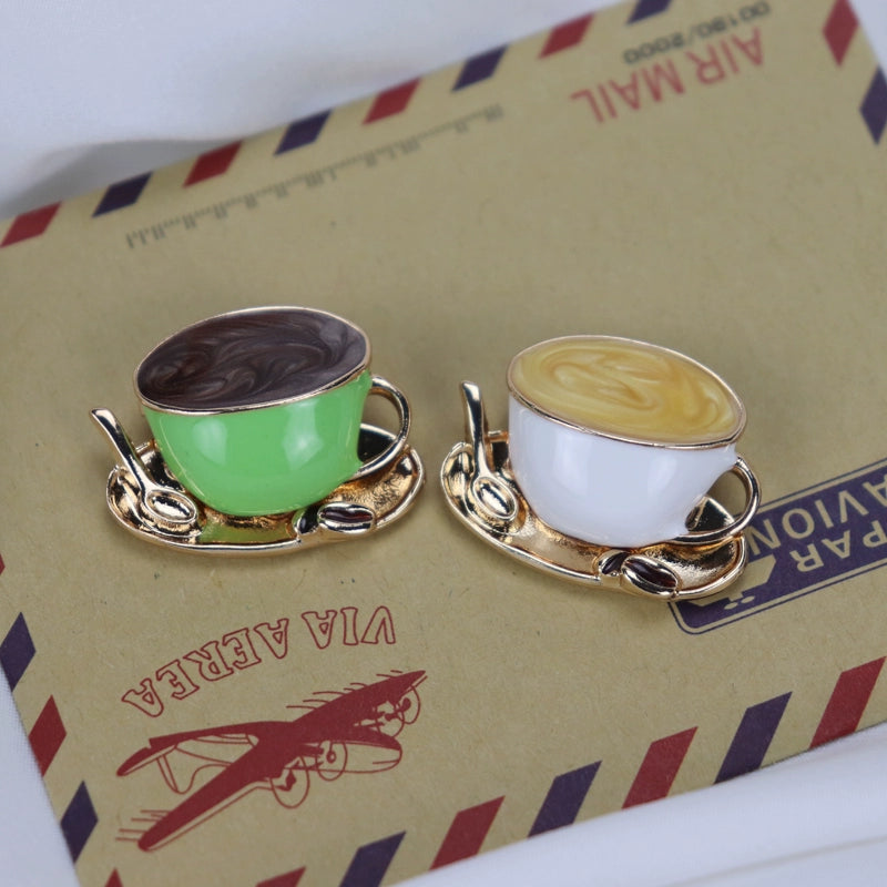 Cross-Border Hot Sale Vintage Coffee Cup Tableware Brooch