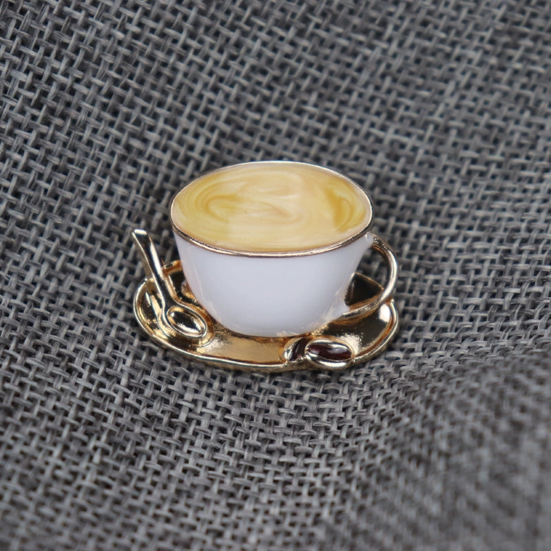 Cross-Border Hot Sale Vintage Coffee Cup Tableware Brooch