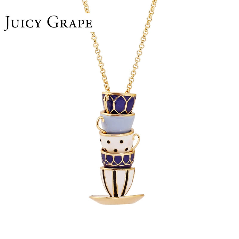 Juicy Grape Female Teapot Pendant Sweater Chain