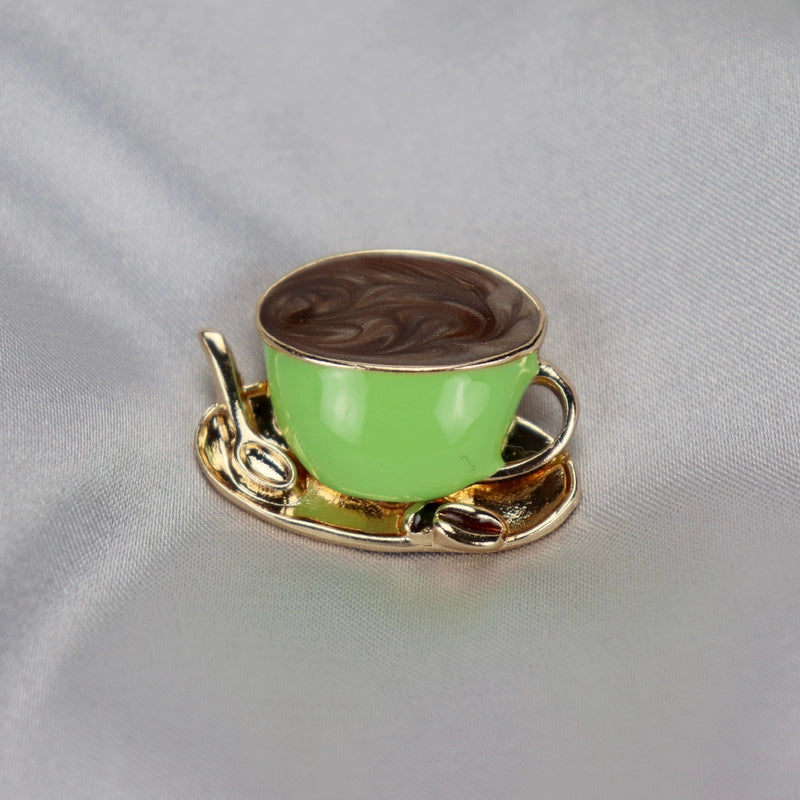 Cross-Border Hot Sale Vintage Coffee Cup Tableware Brooch