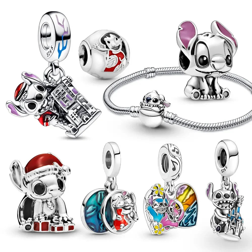 925 Sterling Silver Stitch Charm Dangle Magic Hat Pendant Fit Original Pandora Bracelet MINISO Disney Bell Women Jewelry Gift