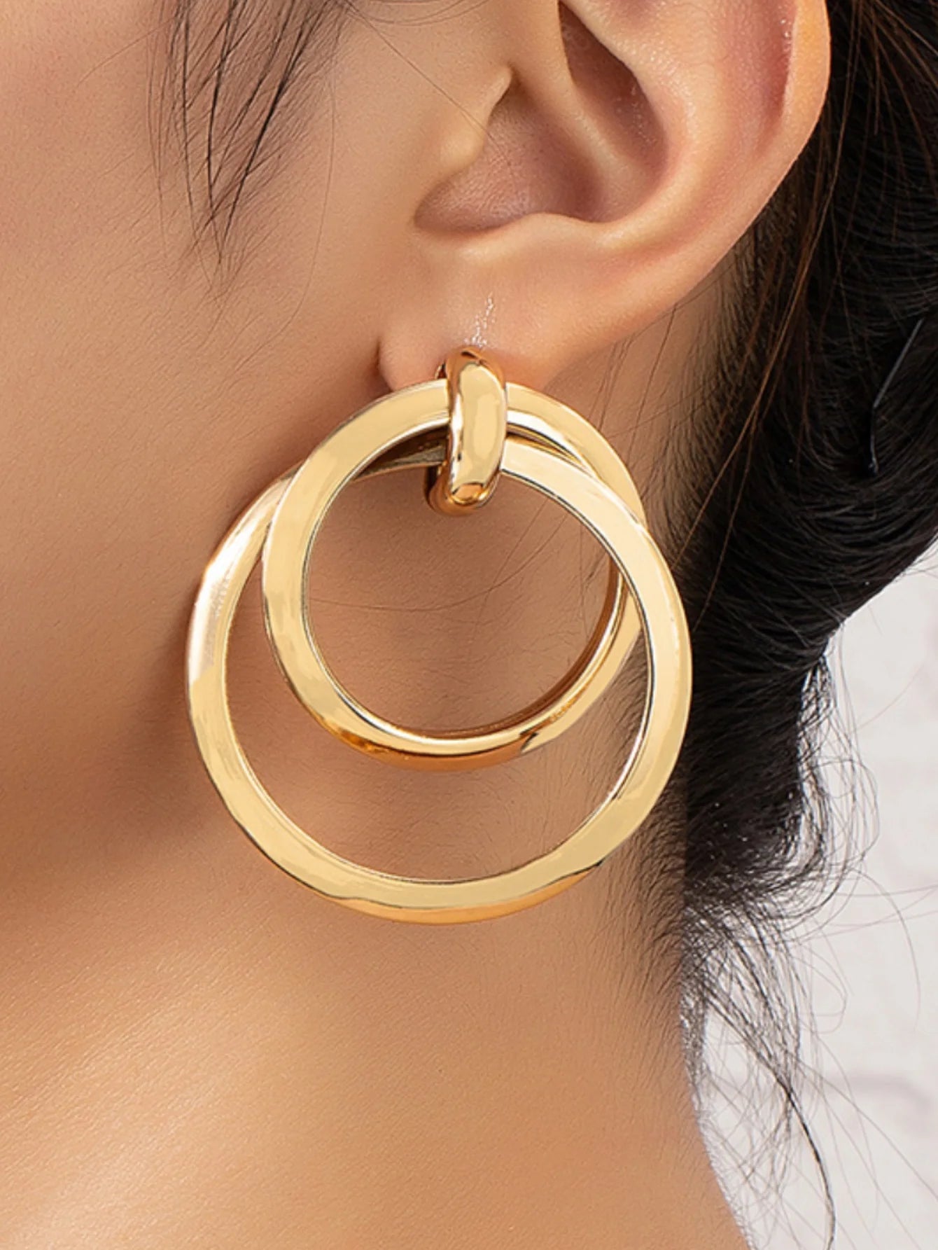 2 Pieces Of Women's Trendy Geometric Circle Earrings, Outdoor Travel, Carnival, Party, Holiday Dressing Gifts-7592