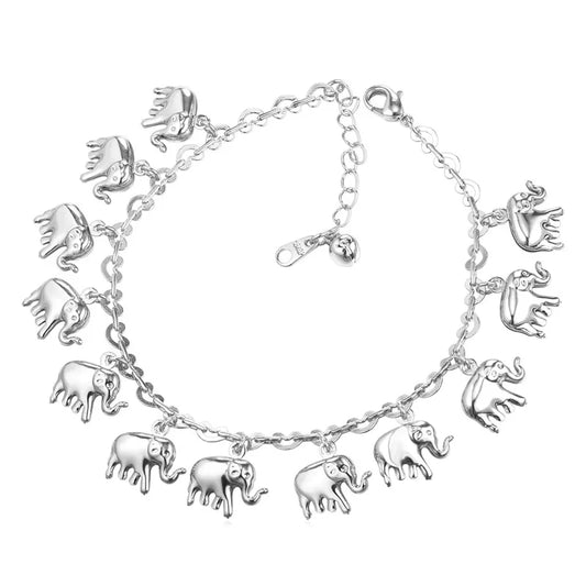 ChainsPro Anklet Summer Jewelry Foot Bracelet Silver Color Little Elephant Anklet Bracelets For Women Bracelet Cheville