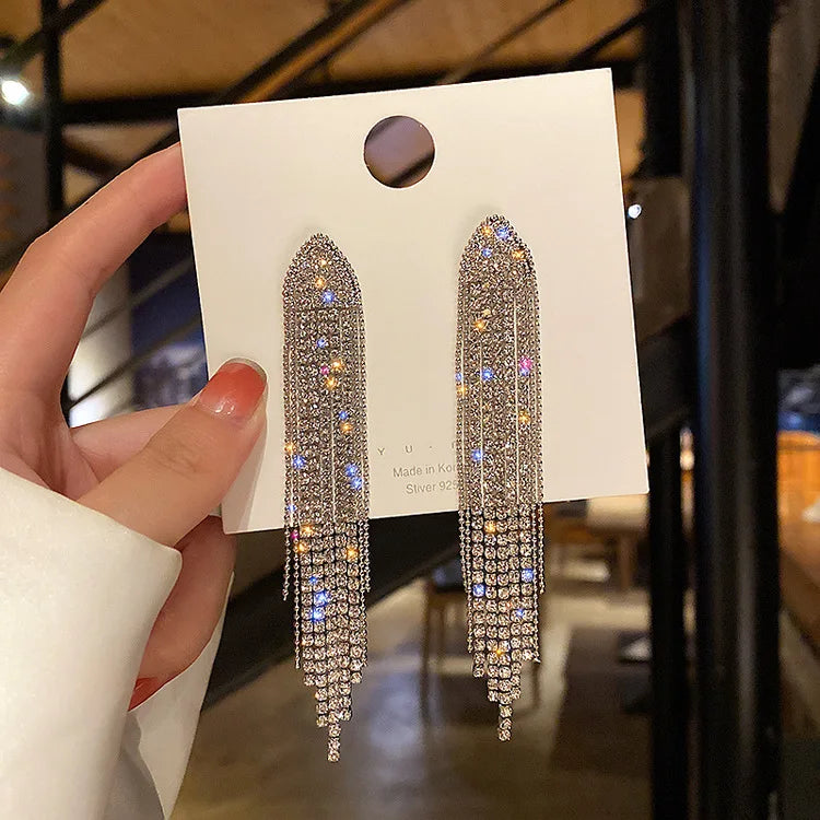 Fashion Trend Unique Design Elegant Exquisite Light Luxury Rhombus Zircon Earrings Female Jewelry Party Premium Gift Wholesale