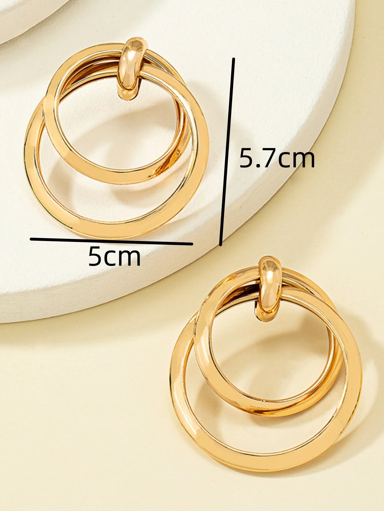 2 Pieces Of Women's Trendy Geometric Circle Earrings, Outdoor Travel, Carnival, Party, Holiday Dressing Gifts-7592