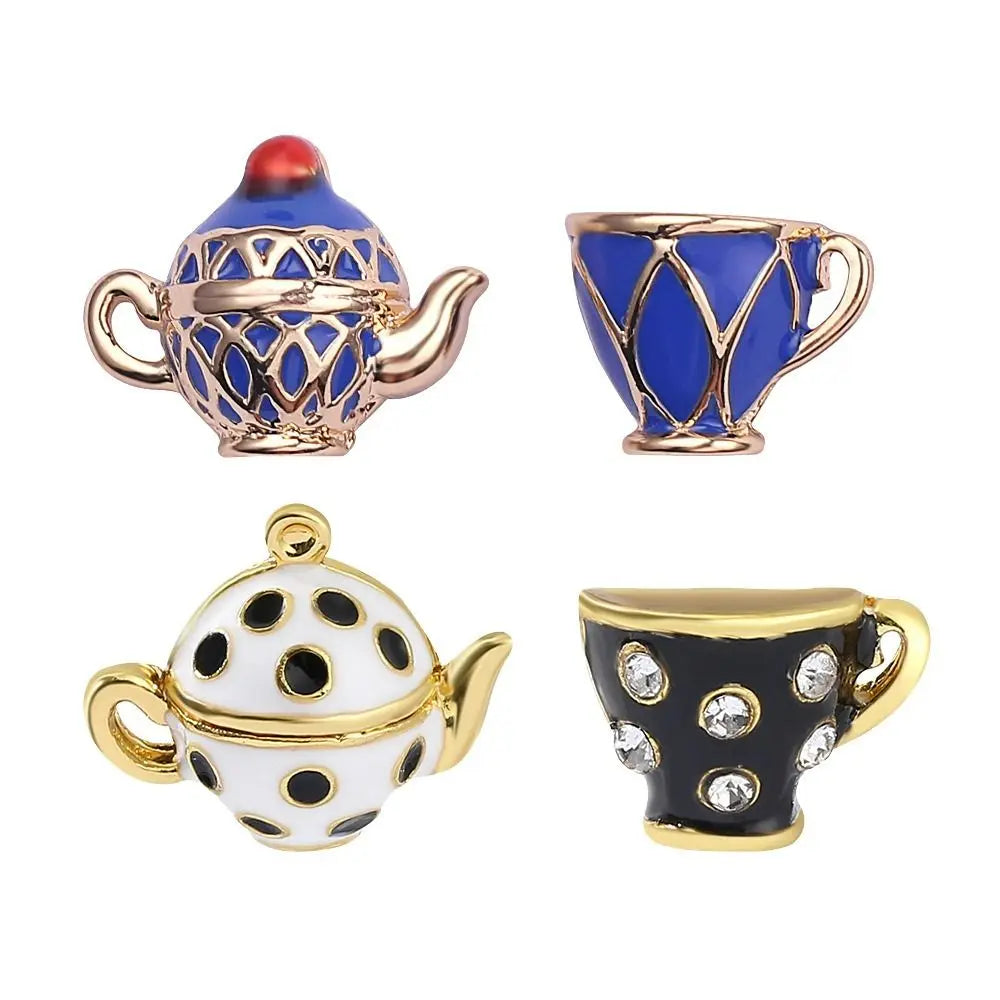 Enamel Jewelry Teapot Locket Coffee Cup pendant Clothing Accessories Earrings Teapot Necklace Tea Cup Necklace Long Necklace