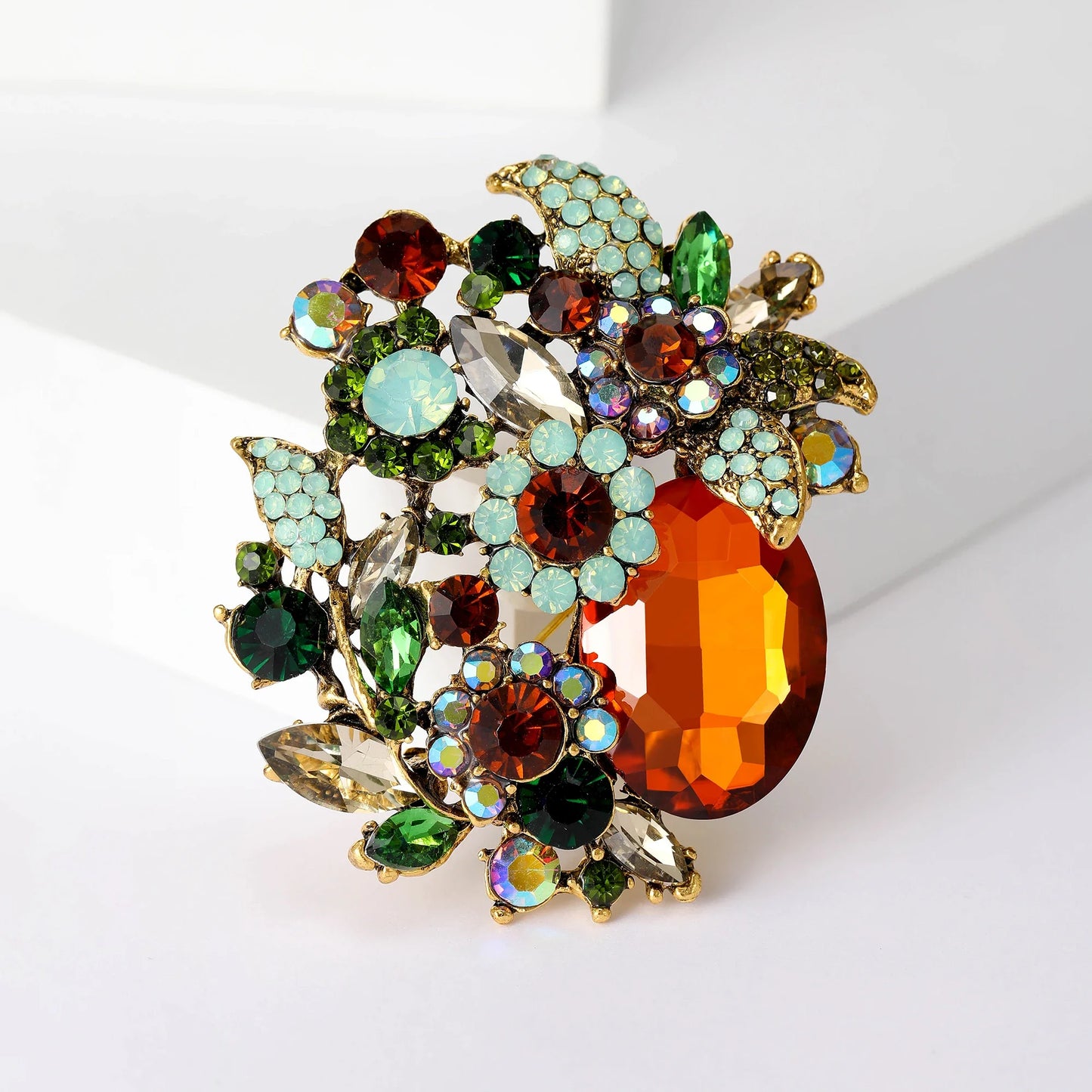 Crystal Large Glass Brooches for Women Unisex Rhinestone Pins Event Party Backpack Decoration Clothes Accessories