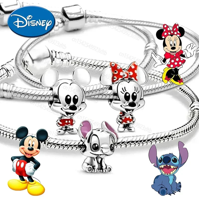 Disney Stitch Minnie Bracelet Girl Cartoon Anime Character Bracelet Cute Creative Beaded Jewelry Accessories for Birthday Gifts