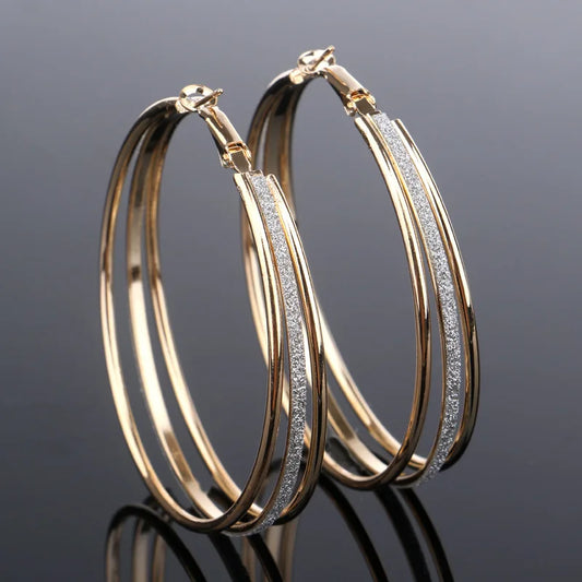 1Pair Classic Round Big Hoop Earring Round Loop Circle Gothic Punk Hoop Earring Large Size Earrings for Women Fashion Jewelry