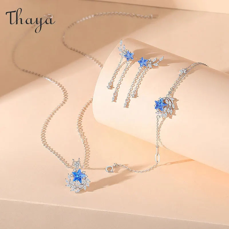 Thaya S925 Silver Women Jewelry Set Exquisite Engagement Pendant Female Necklace Luxury Wedding Fine Jewelry Accessories Set