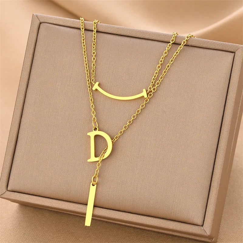 Fashion Letter Titanium Steel Choker Necklace For Woman Gothic Korean Jewelry Hip Hop Party Girl's Sexy Clavicle Chain