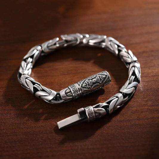 Factory Price S925 Vintage Silver Color Handmade Bracelet For Men And Women Stylish Hip Hop Niche Thai Bracelet Jewelry