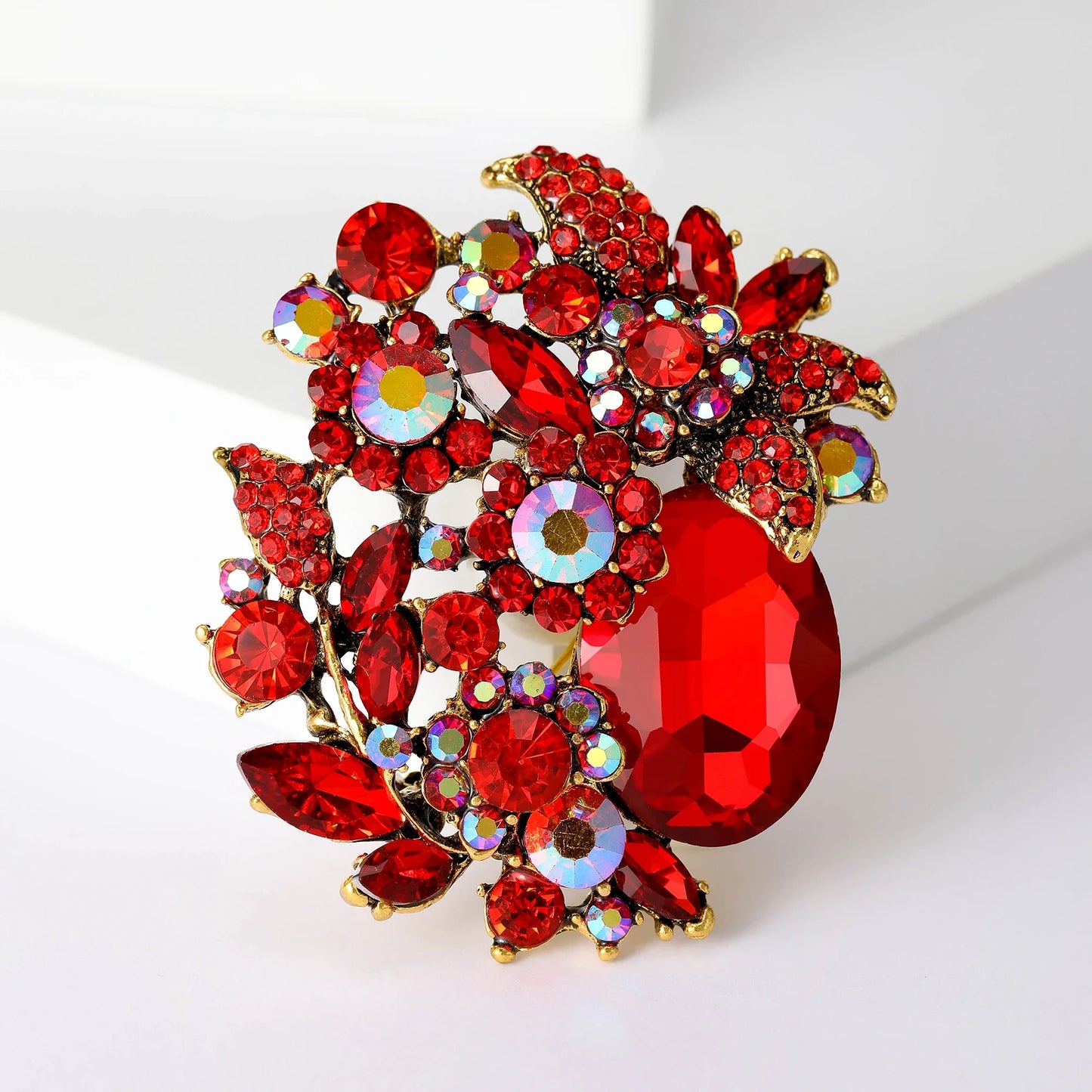 Crystal Large Glass Brooches for Women Unisex Rhinestone Pins Event Party Backpack Decoration Clothes Accessories