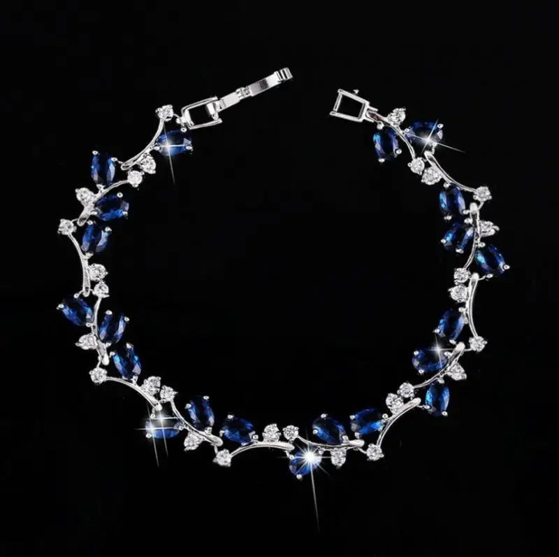 Exquisite Shining Rhinestone Zirconia Geometric Tennis Bracelet Women Fashion Trend Dinner Party Jewelry Girls Gift