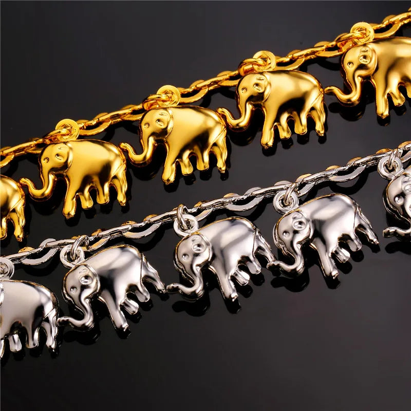 ChainsPro Anklet Summer Jewelry Foot Bracelet Silver Color Little Elephant Anklet Bracelets For Women Bracelet Cheville