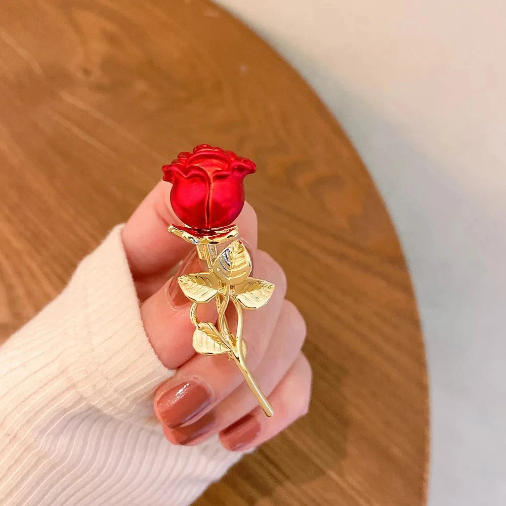 Luxury Lily Flower Brooches Women's Exquisite Crystal Bouquet Plant Corsage Pin Suit Jewelry Accessories