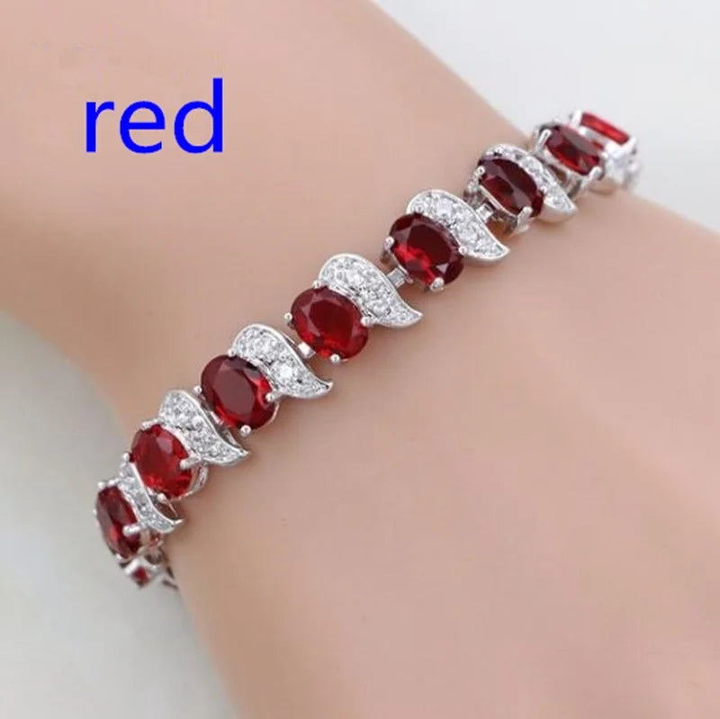 Exquisite Shining Rhinestone Zirconia Geometric Tennis Bracelet Women Fashion Trend Dinner Party Jewelry Girls Gift