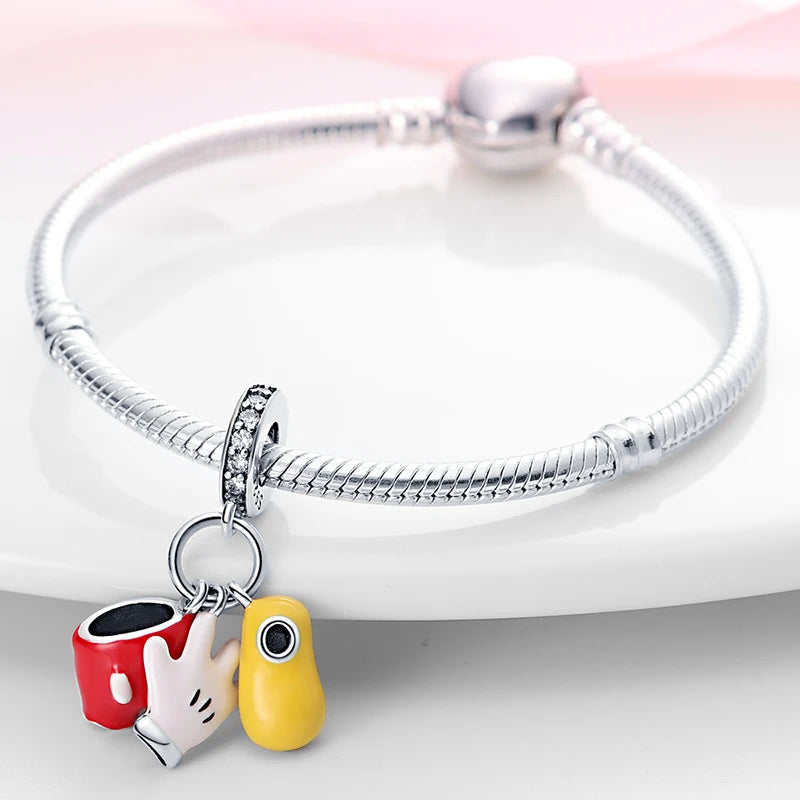 Charms Original 925 Silver Disney Snow White and Minnie Head charms Beads Fits Pandora Original Bracelet For Women Diy Jewelry