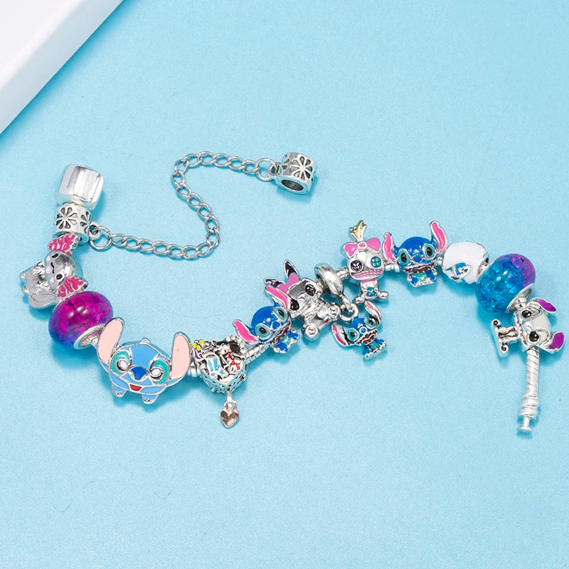 Classic Cartoon Characters Diy Charm Beads Pendant With Snake Chain Charm Bracelet For Women Children Jewelry Hot Selling