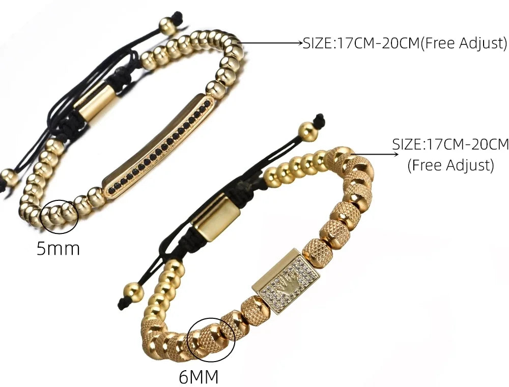 2pcs/set Charm Bracelet Men Customized Bracelets