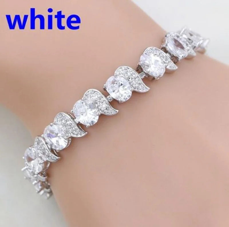 Exquisite Shining Rhinestone Zirconia Geometric Tennis Bracelet Women Fashion Trend Dinner Party Jewelry Girls Gift