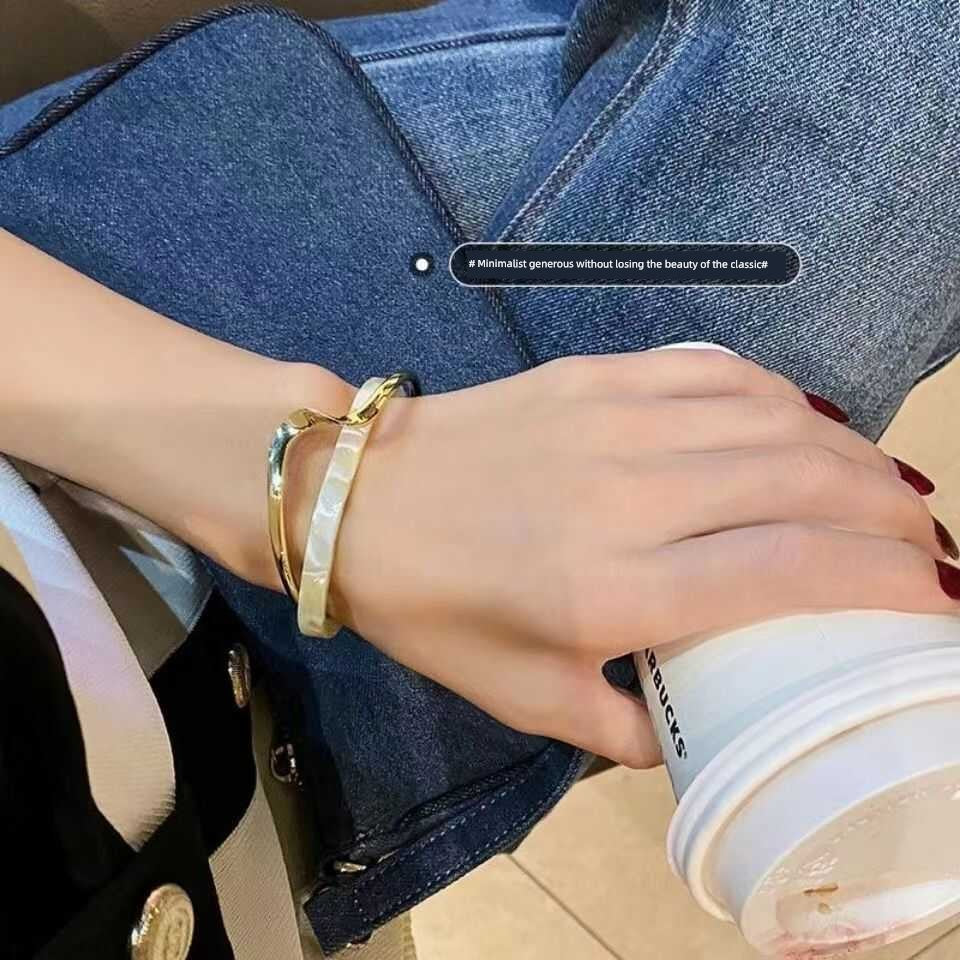 Wind Net Red Tide Elegant Jewelry K-style Fashion Tide Bracelet Female Ins New Arrival Metal Bangle Bracelet