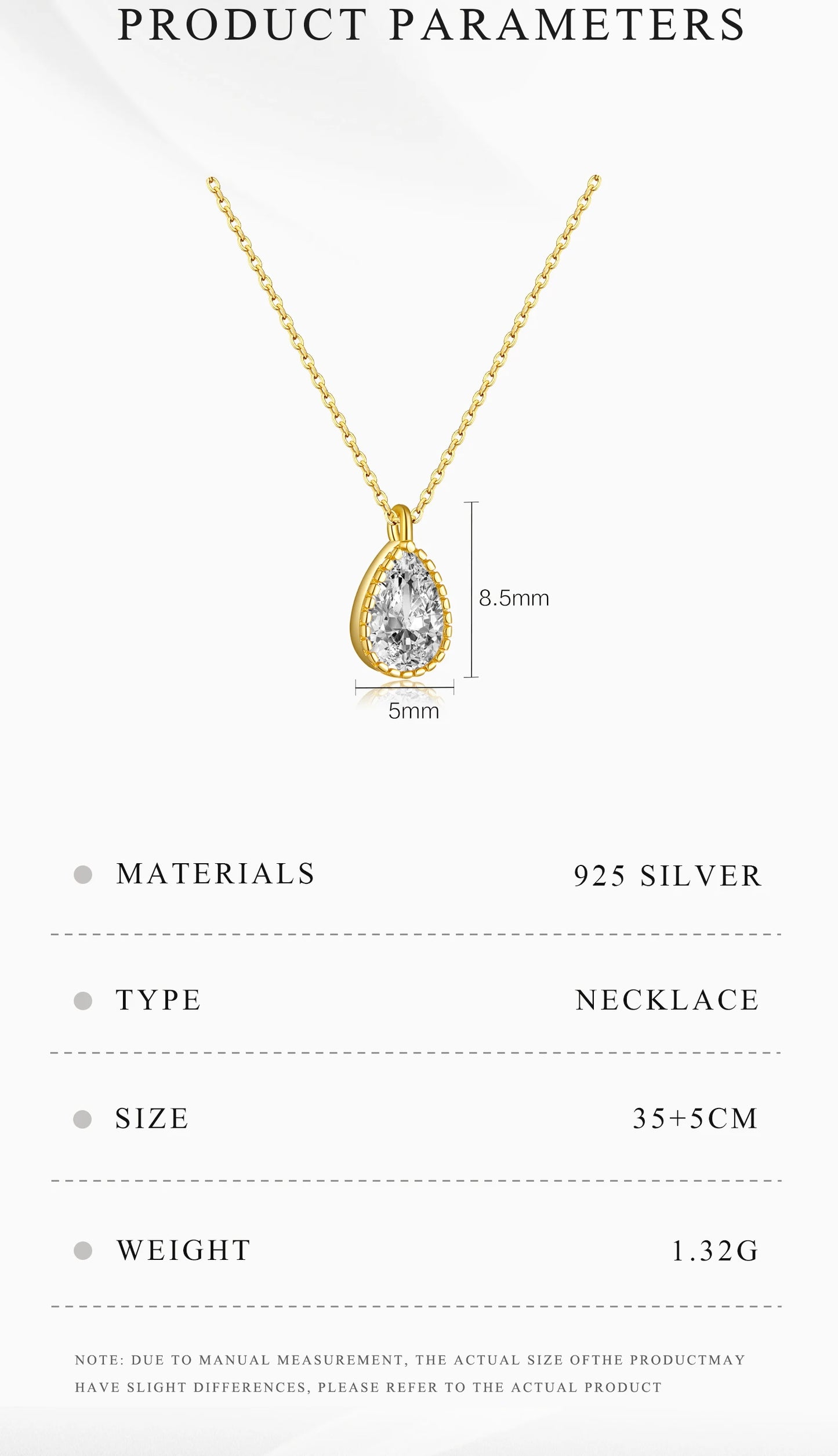 ANDYWEN 925 Sterling Silver Gold Ovals Pendant Necklace 4*6mm Luxury ZIrcon CZ Charm Pendant 40cm Chain Necklace Jewelry Gift