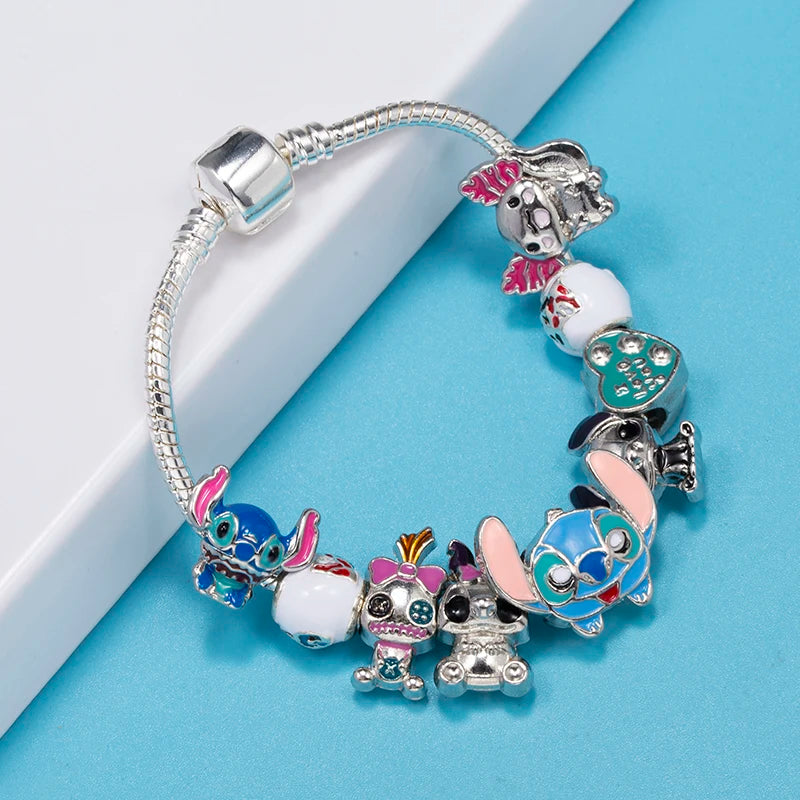 Classic Cartoon Characters Diy Charm Beads Pendant With Snake Chain Charm Bracelet For Women Children Jewelry Hot Selling