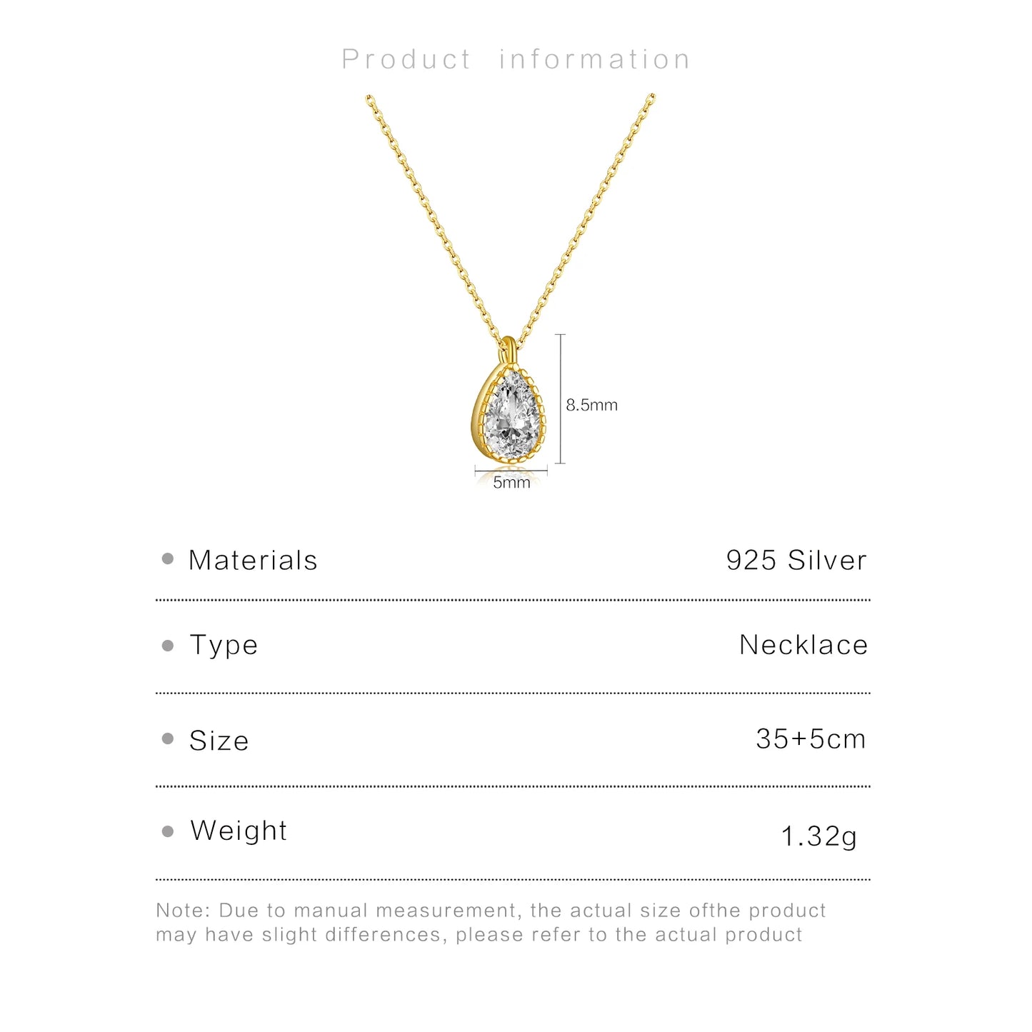 ANDYWEN 925 Sterling Silver Gold Ovals Pendant Necklace 4*6mm Luxury ZIrcon CZ Charm Pendant 40cm Chain Necklace Jewelry Gift