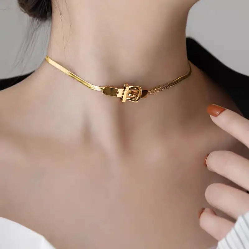 Fashion Letter Titanium Steel Choker Necklace For Woman Gothic Korean Jewelry Hip Hop Party Girl's Sexy Clavicle Chain