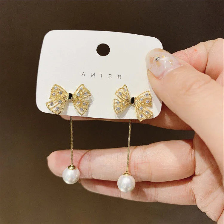 Fashion Trend Unique Design Elegant Exquisite Light Luxury Rhombus Zircon Earrings Female Jewelry Party Premium Gift Wholesale